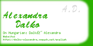 alexandra dalko business card